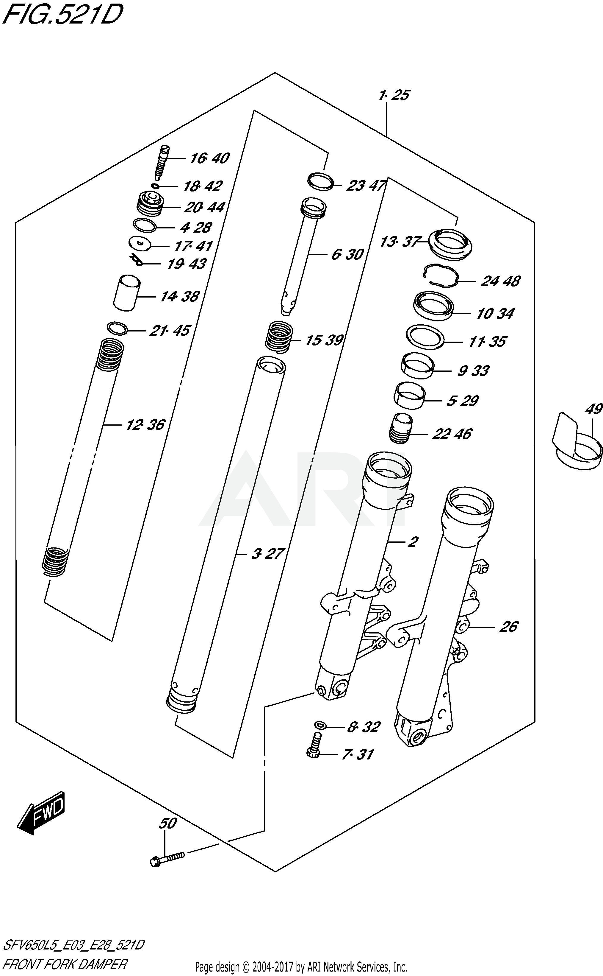 FRONT FORK DAMPER (SFV650AL5 E28)