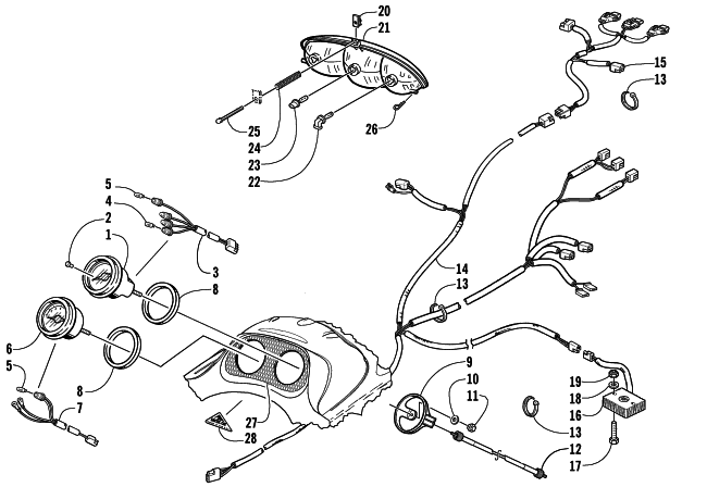 HEADLIGHT, INSTRUMENTS, AND WIRING ASSEMBLIES