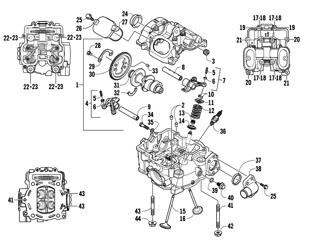 CYLINDER HEAD AND CAMSHAFT/VALVE ASSEMBLY