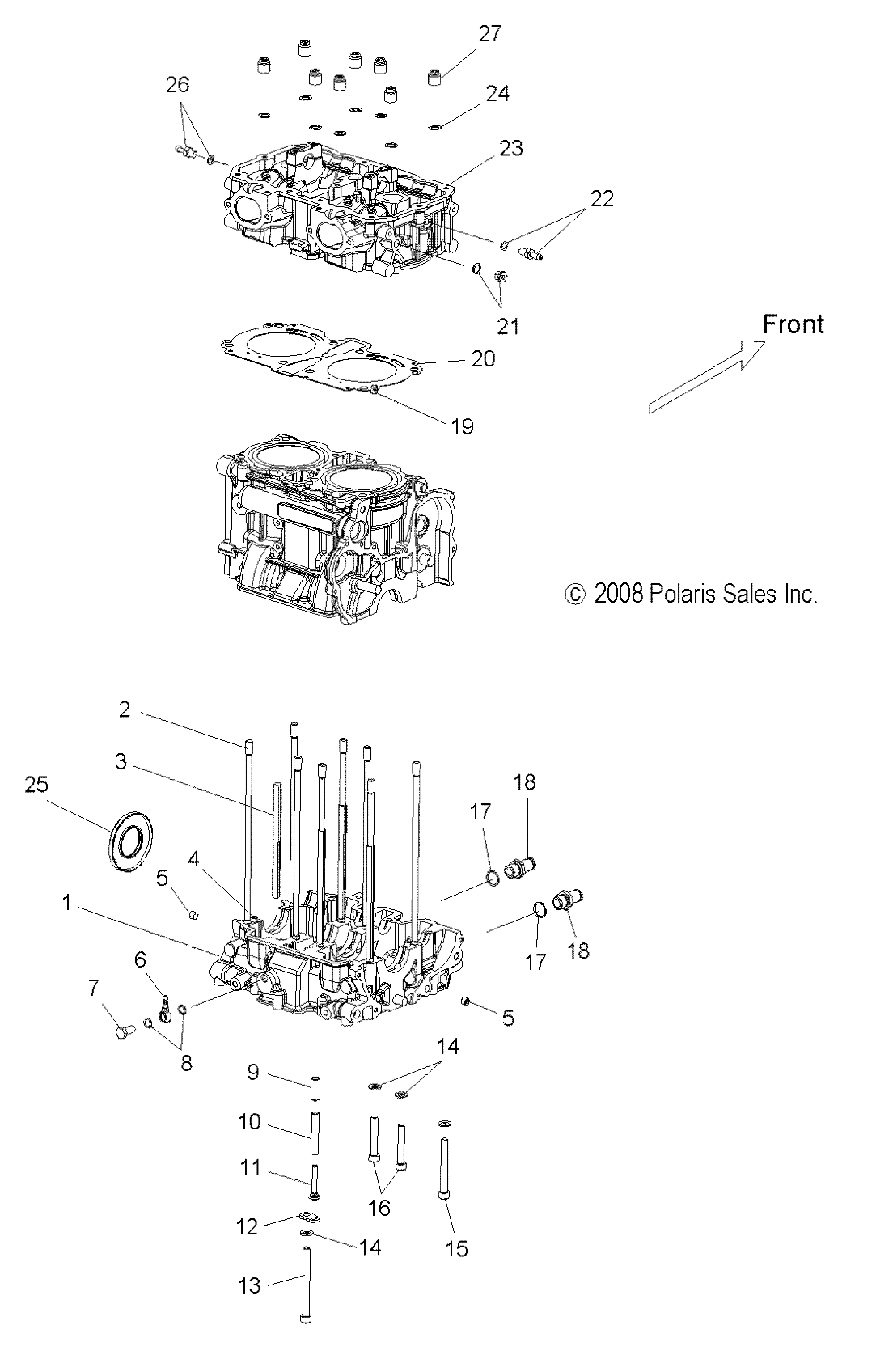 ENGINE, CYLINDER and CRANKCASE - S09PP7FS/FE (49SNOWCYLINDER09TRBODRGN)