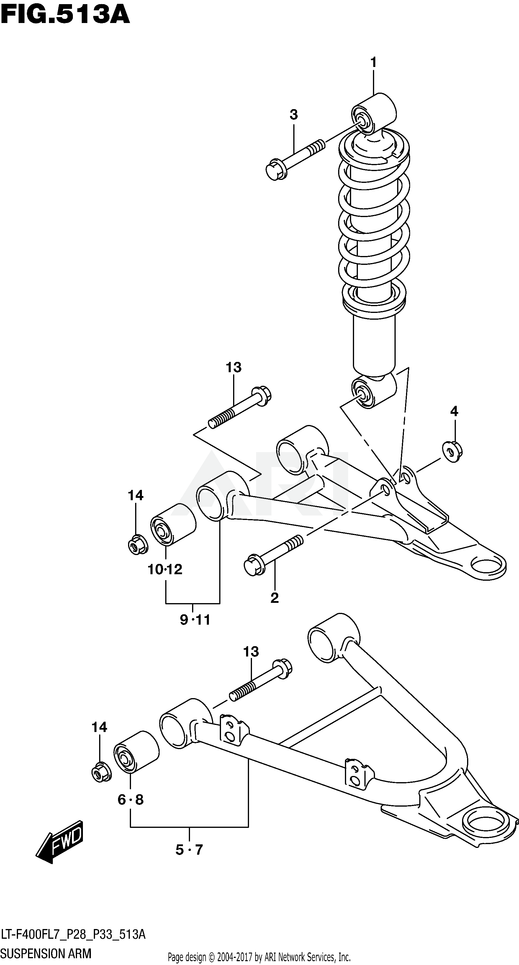 SUSPENSION ARM (LT-F400FL7 P28)