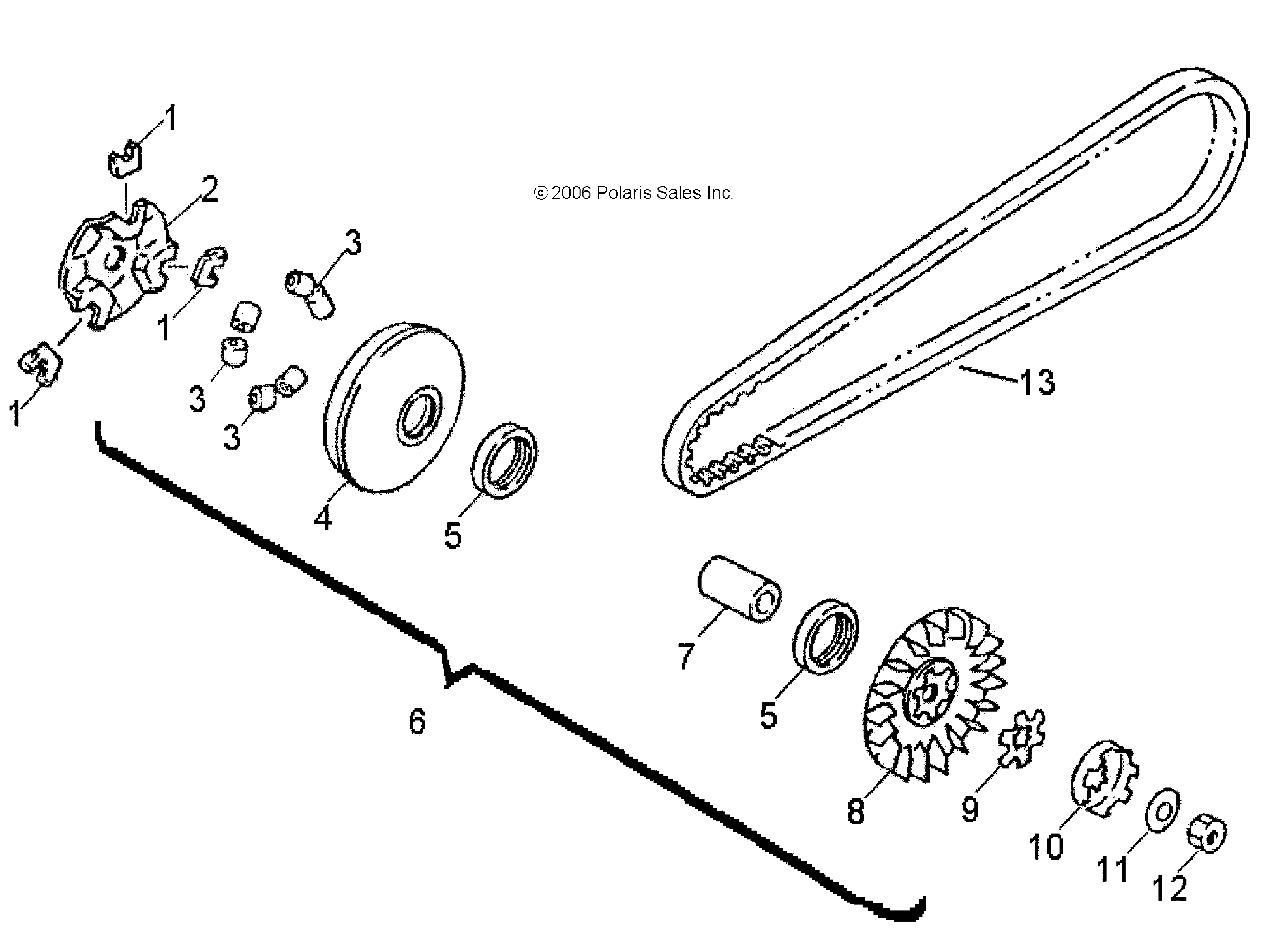 DRIVE TRAIN, PRIMARY CLUTCH - A12FA09AA (49ATVPRIMARY07OTLW90)