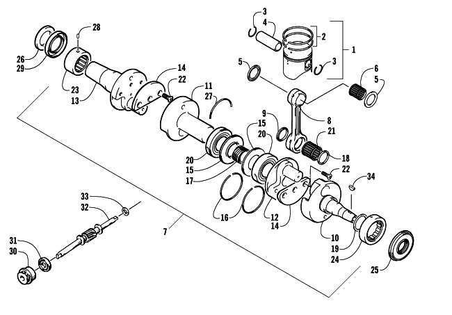 PISTON AND CRANKSHAFT