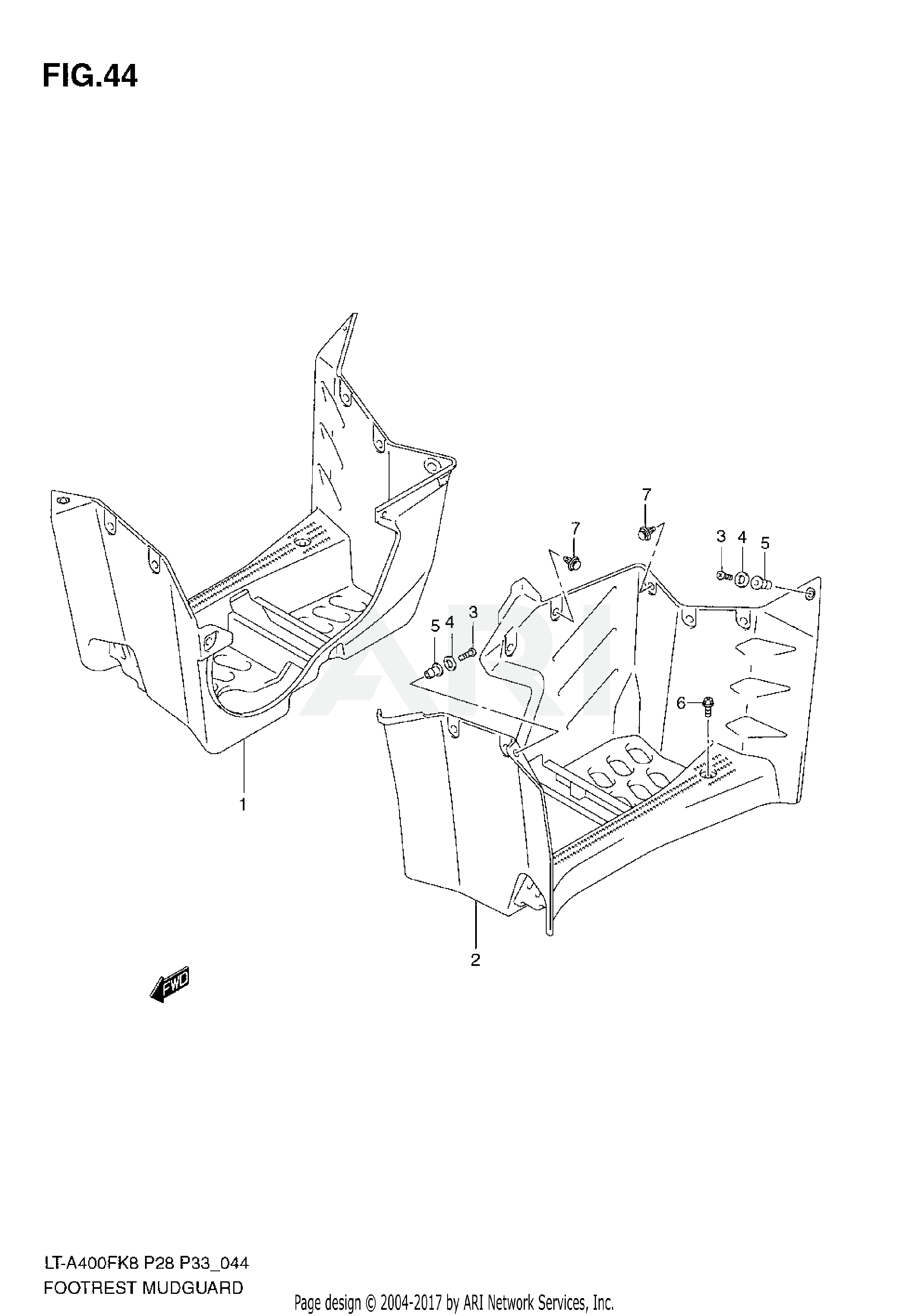 FOOTREST MUDGUARD