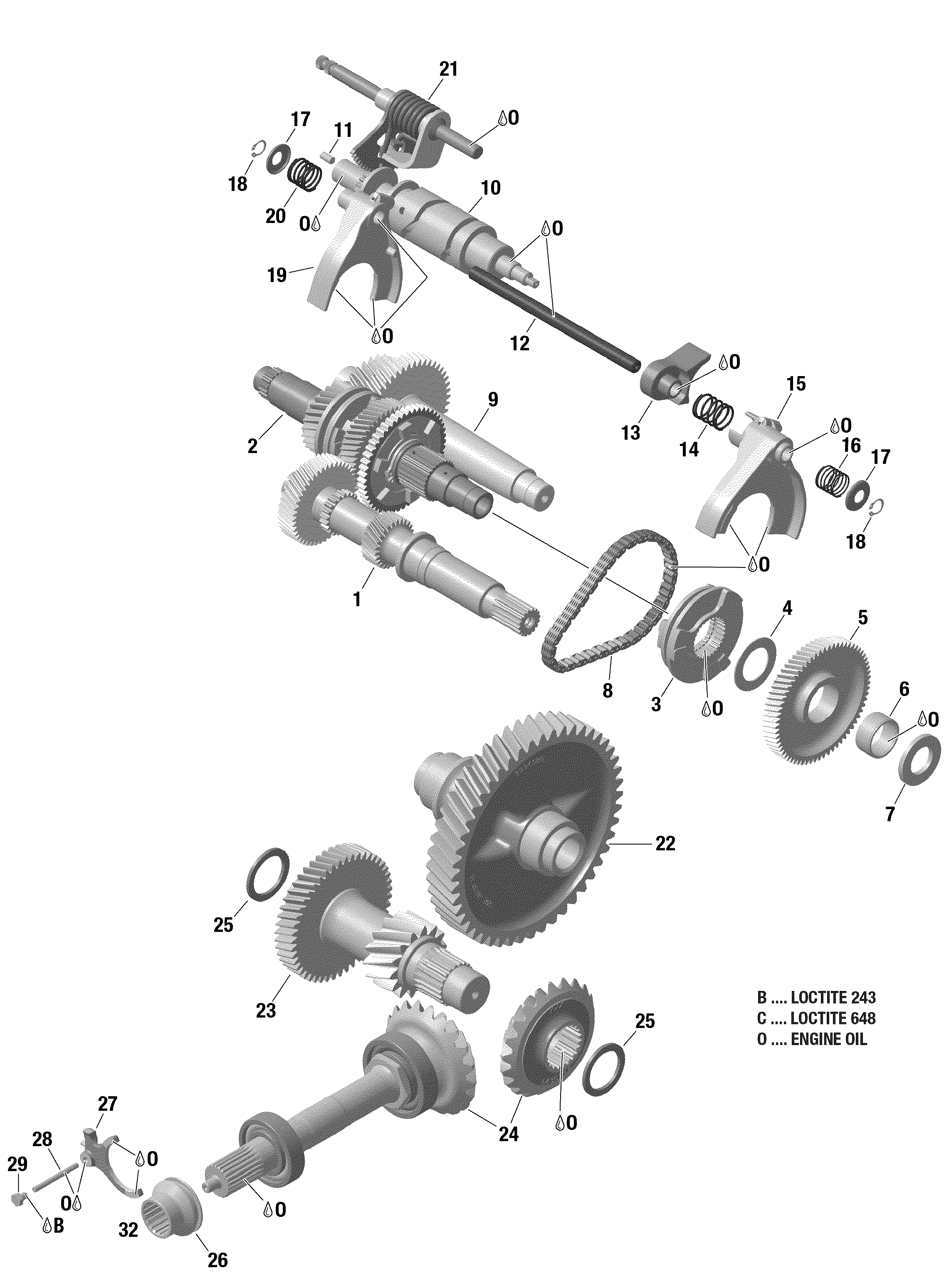 Gear Box And Components Without Lockable Differential