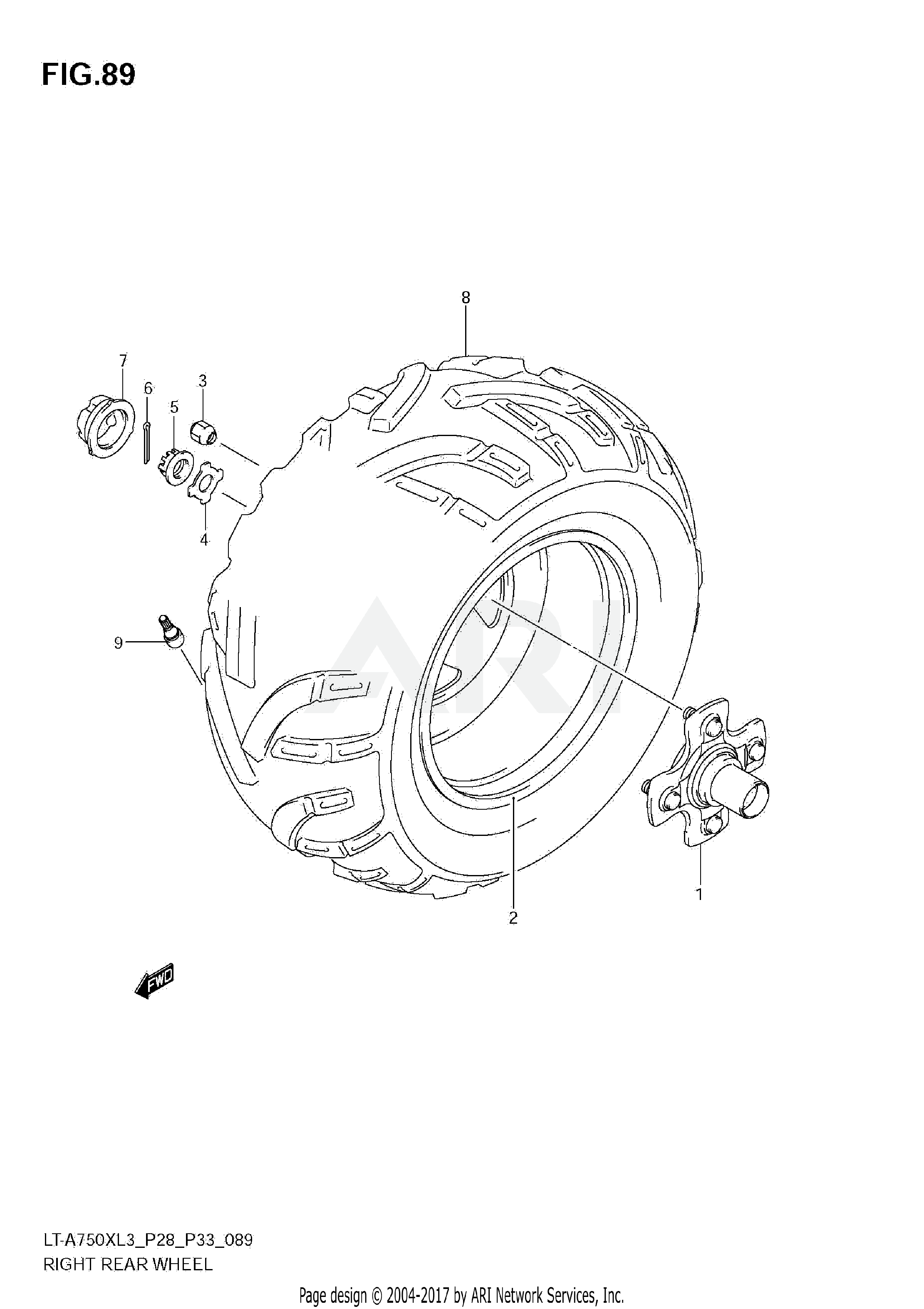 RIGHT REAR WHEEL (LT-A750XZL3 E33)