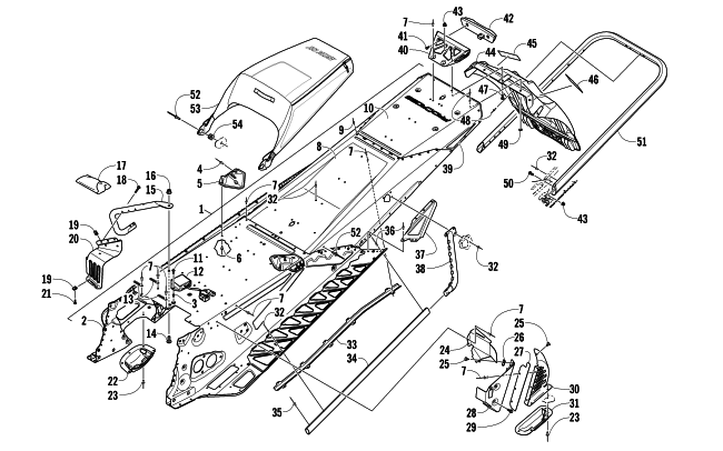 TUNNEL, REAR BUMPER, AND SNOWFLAP ASSEMBLY