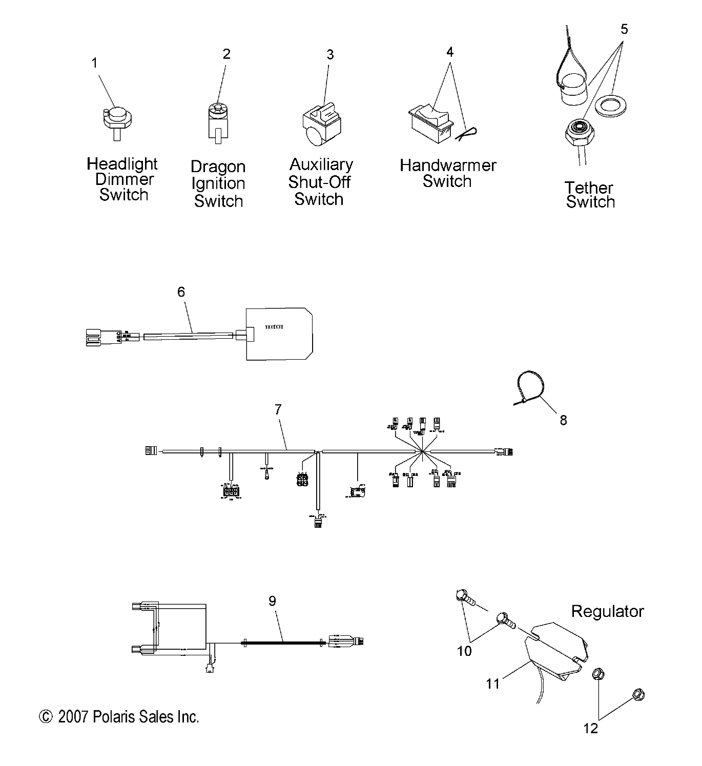 ELECTRICAL, SWITCHES and COMPONENTS - S09MX6JS/JE (49SNOWELECT08600IQ)