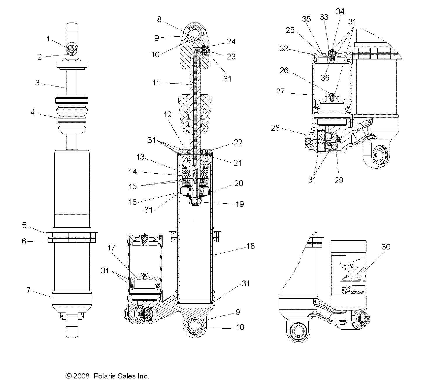 SUSPENSION, REAR SHOCK - A10GJ45AA (49ATVSHOCKRR7043473)