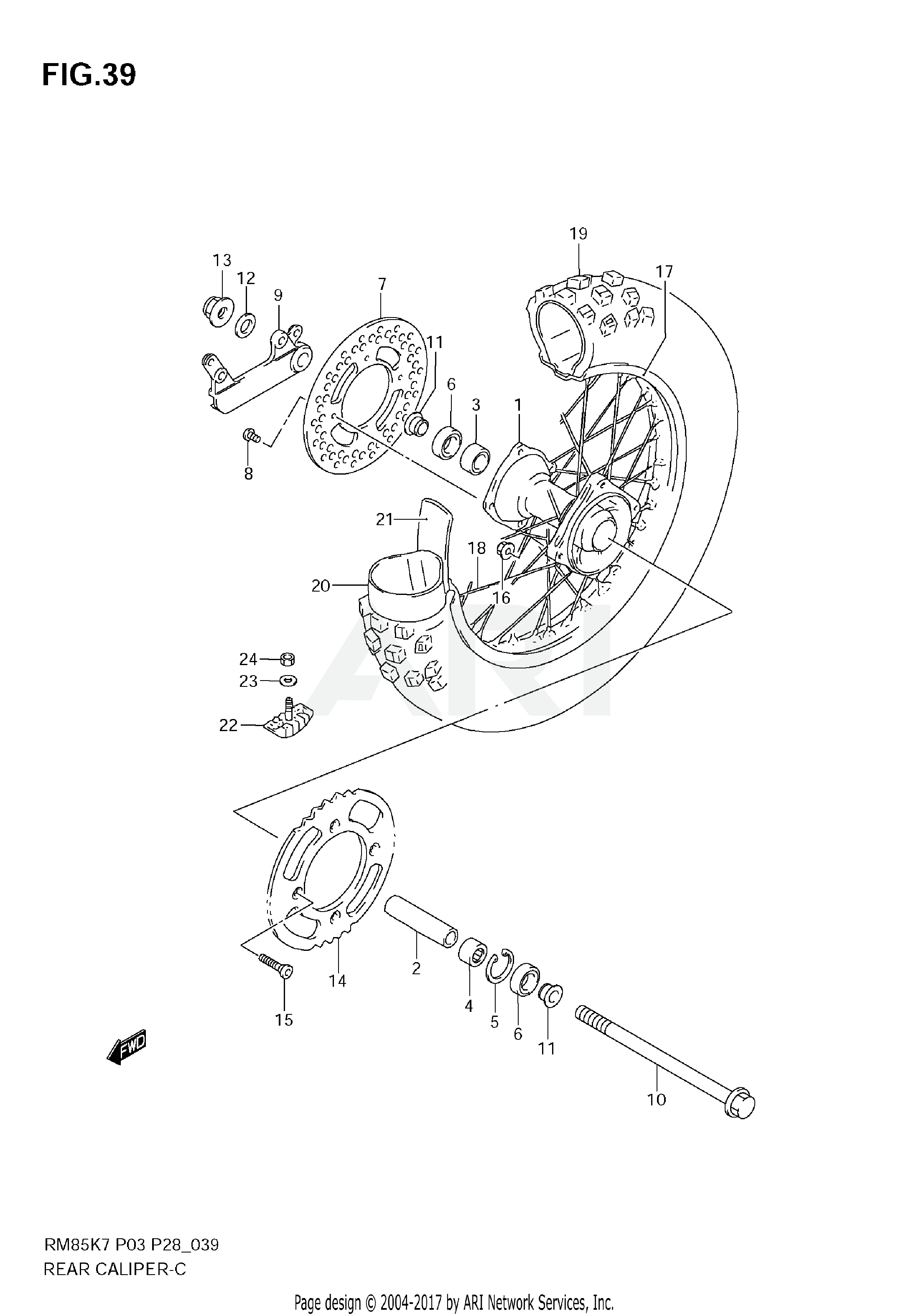 REAR WHEEL (RM85LK7/LK8/LK9)