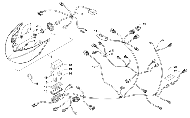 HEADLIGHT AND WIRING ASSEMBLIES