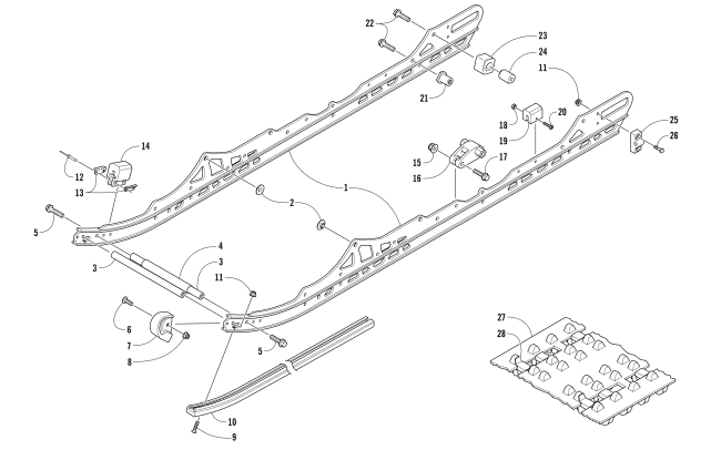 SLIDE RAIL AND TRACK ASSEMBLY