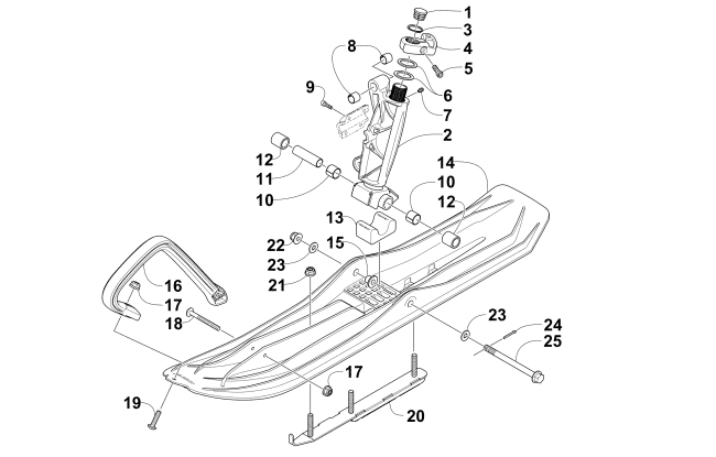 SKI AND SPINDLE ASSEMBLY