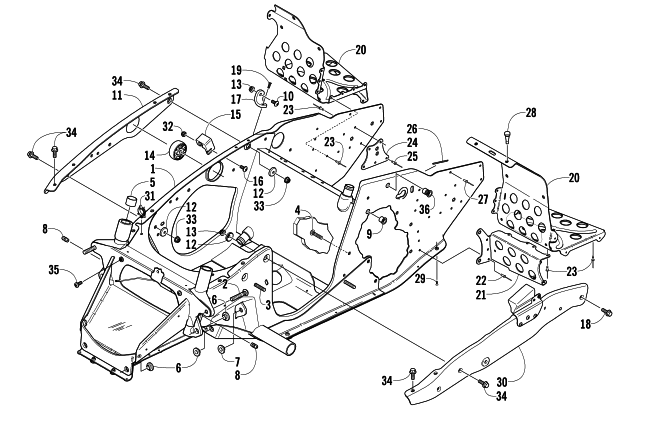 FRONT FRAME AND FOOTREST ASSEMBLY