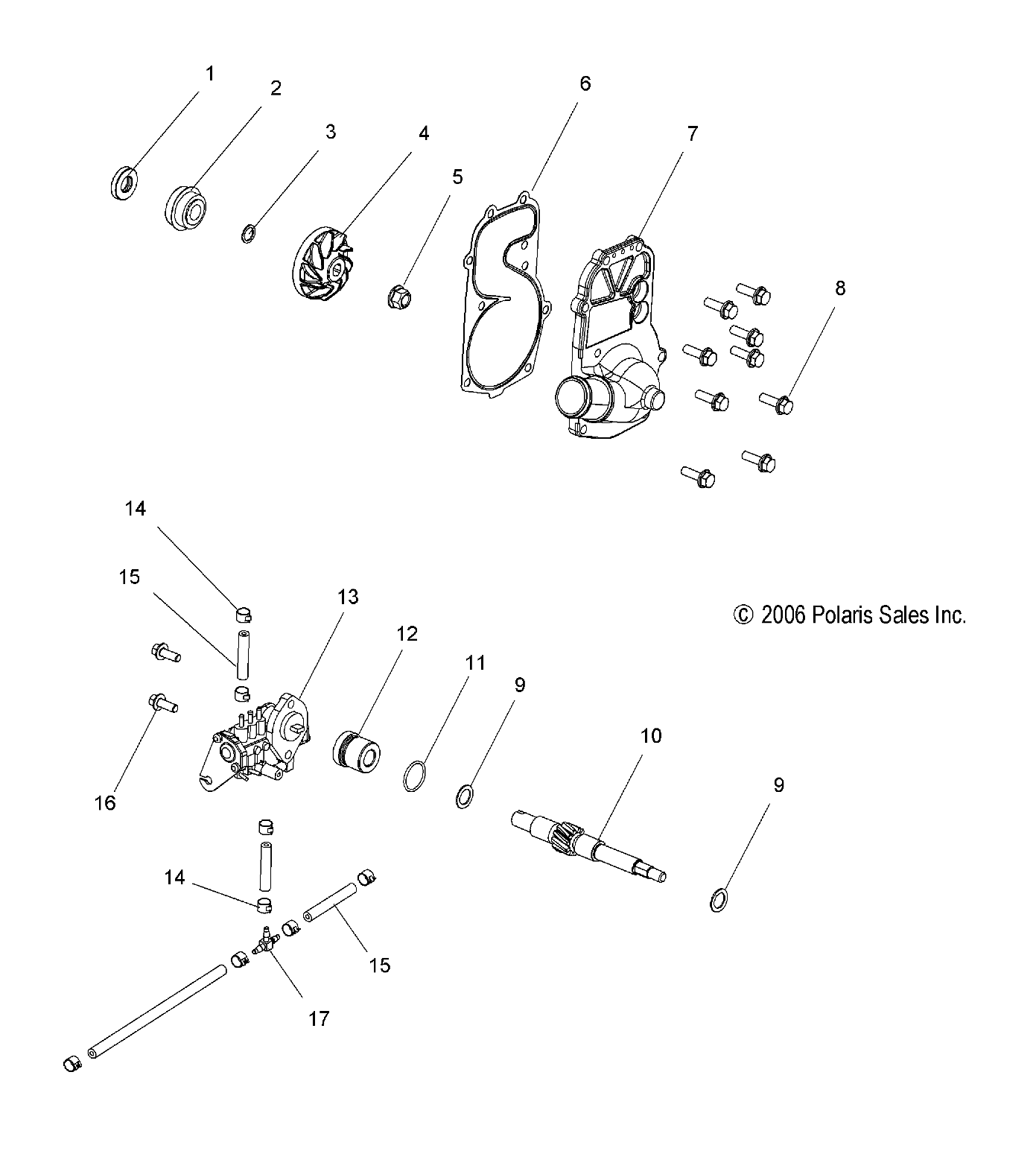 ENGINE, WATER PUMP/OIL PUMP - S07PS6HS/HSA/HSB (49SNOWWATEROILPUMPCLEAN)