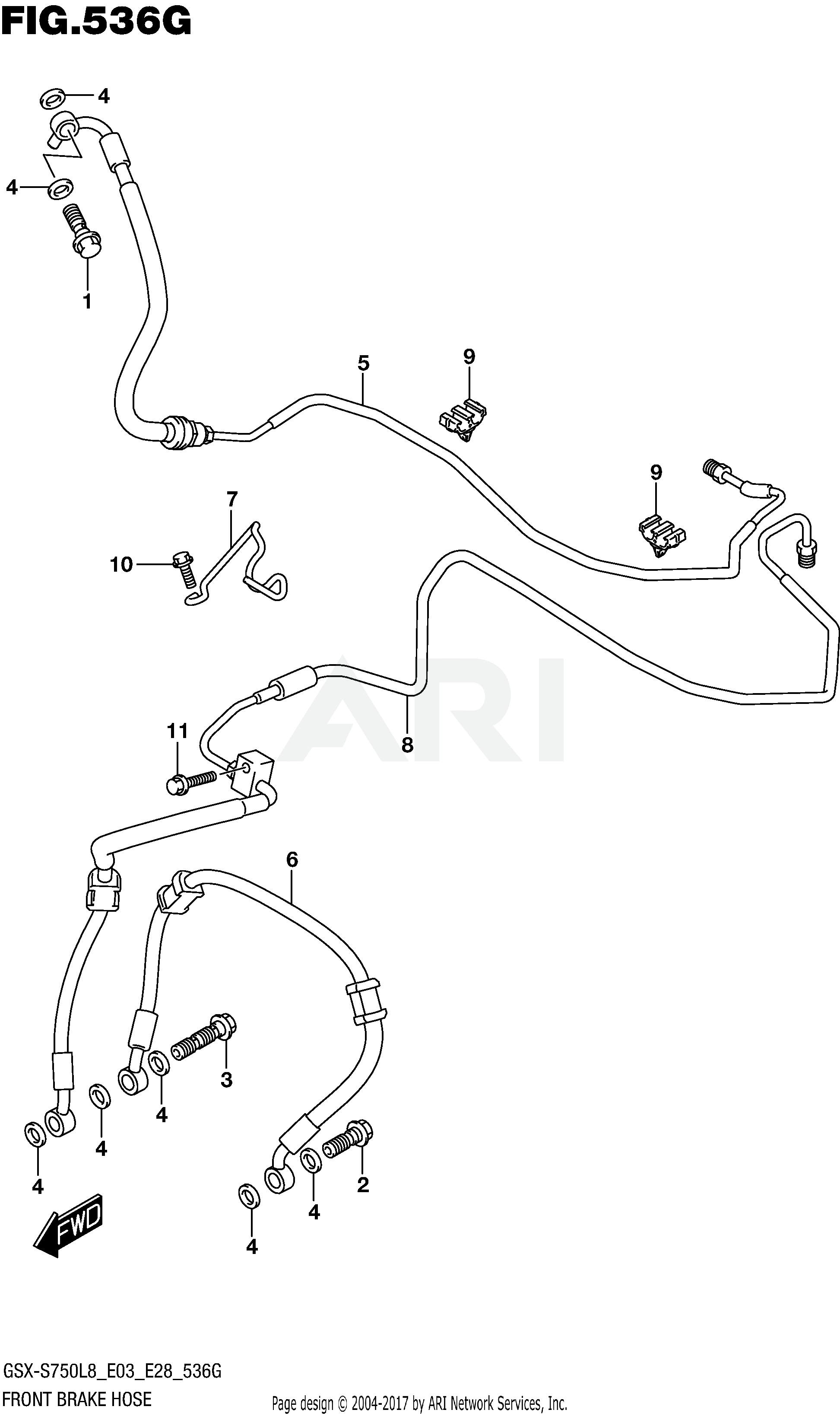 FRONT BRAKE HOSE (GSX-S750AZL8 E28)