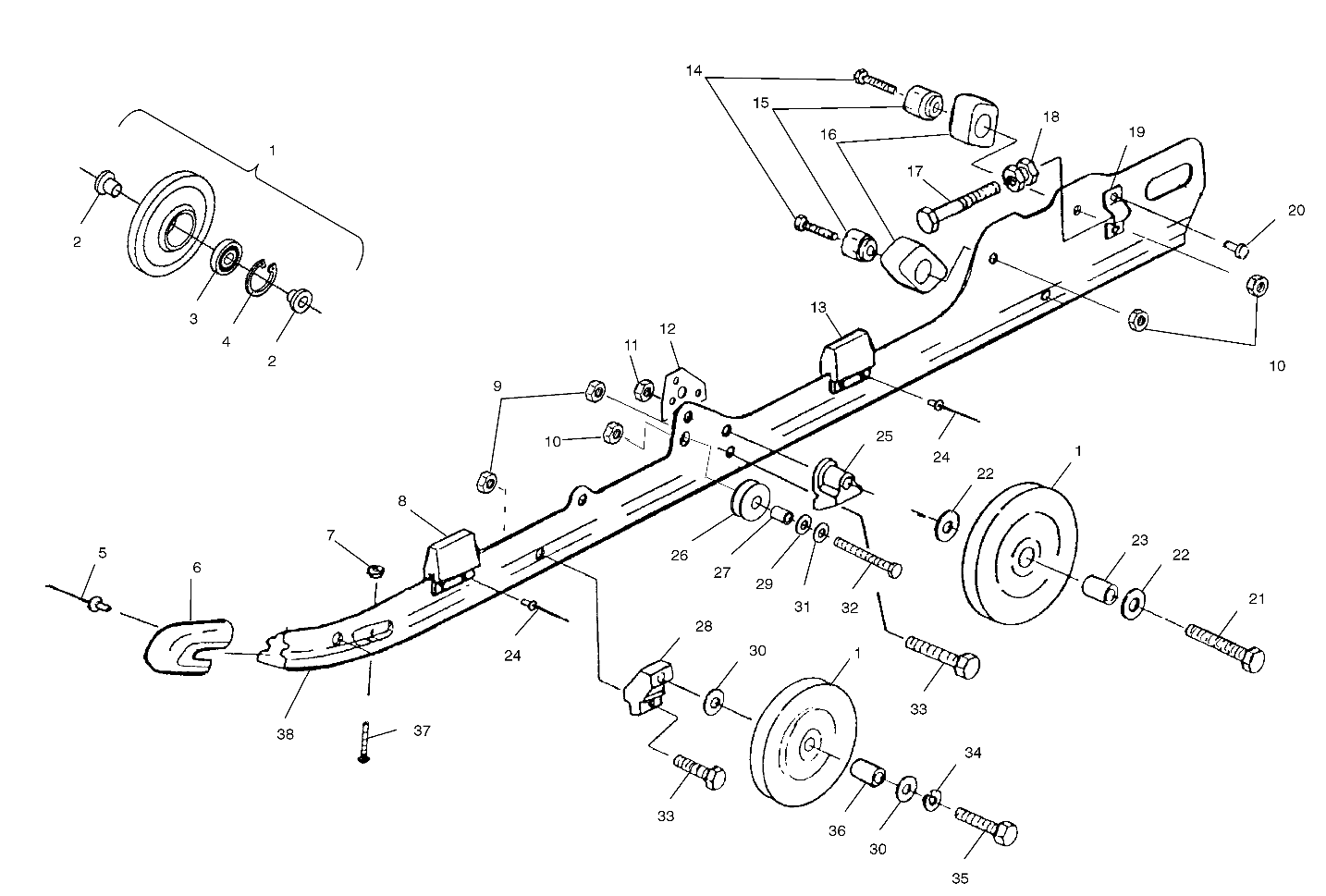 RAIL MOUNTING (SUSPENSION) - S00SB8AS (4954015401b009)