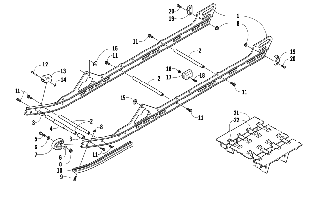 SLIDE RAILS AND TRACK ASSEMBLY