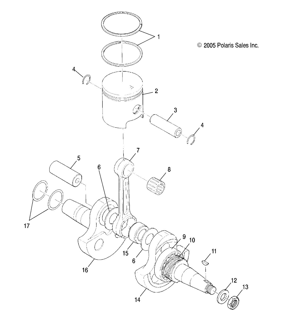 CRANKSHAFT and PISTON - A05BA25CA/CB (4999201499920149C06)