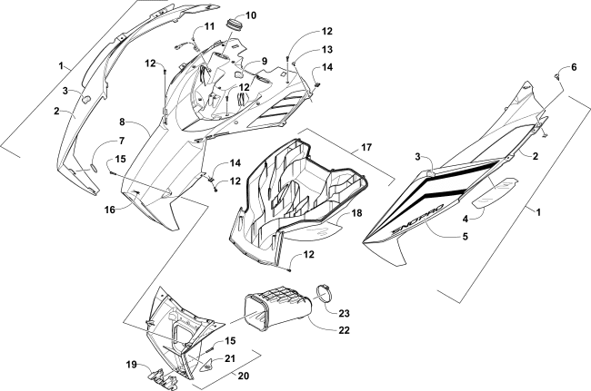 HOOD AND AIR INTAKE ASSEMBLY