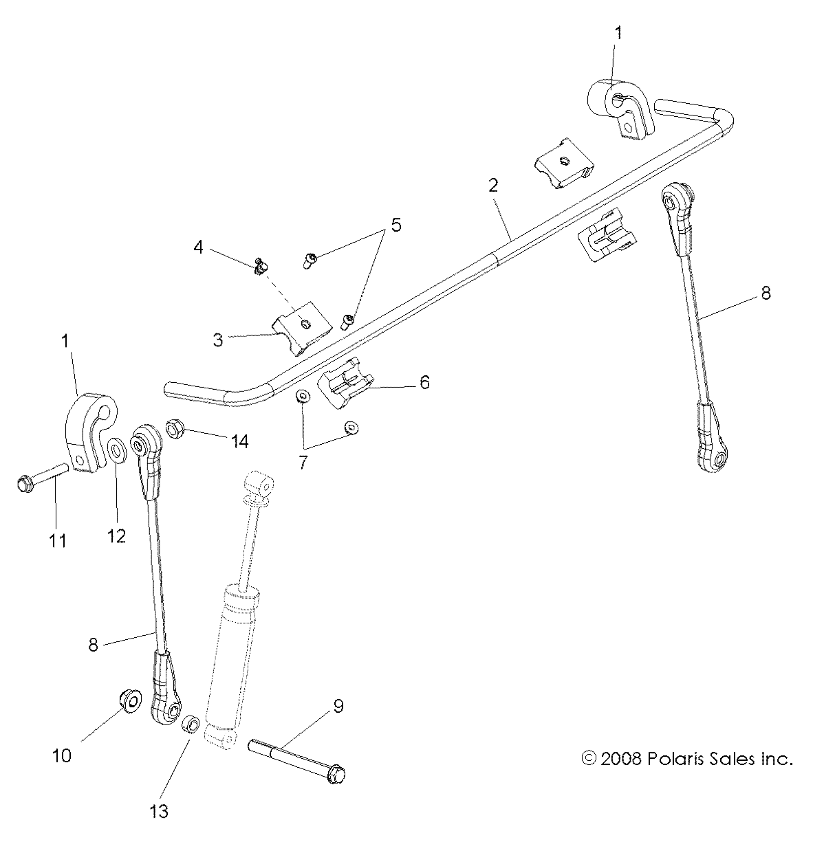 SUSPENSION, STABILIZER BAR, FRONT - R09VH76 ALL OPTIONS (49RGRSTABILIZERFRT09RZR)