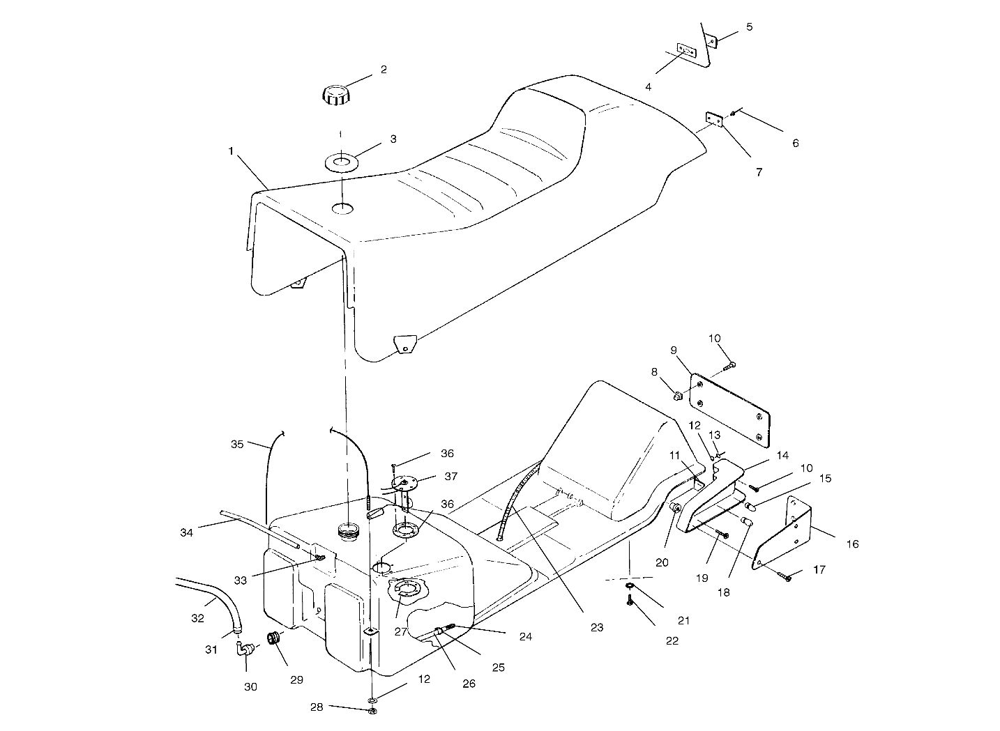 SEAT and GAS TANK - S00SB8AS (4954015401a006)