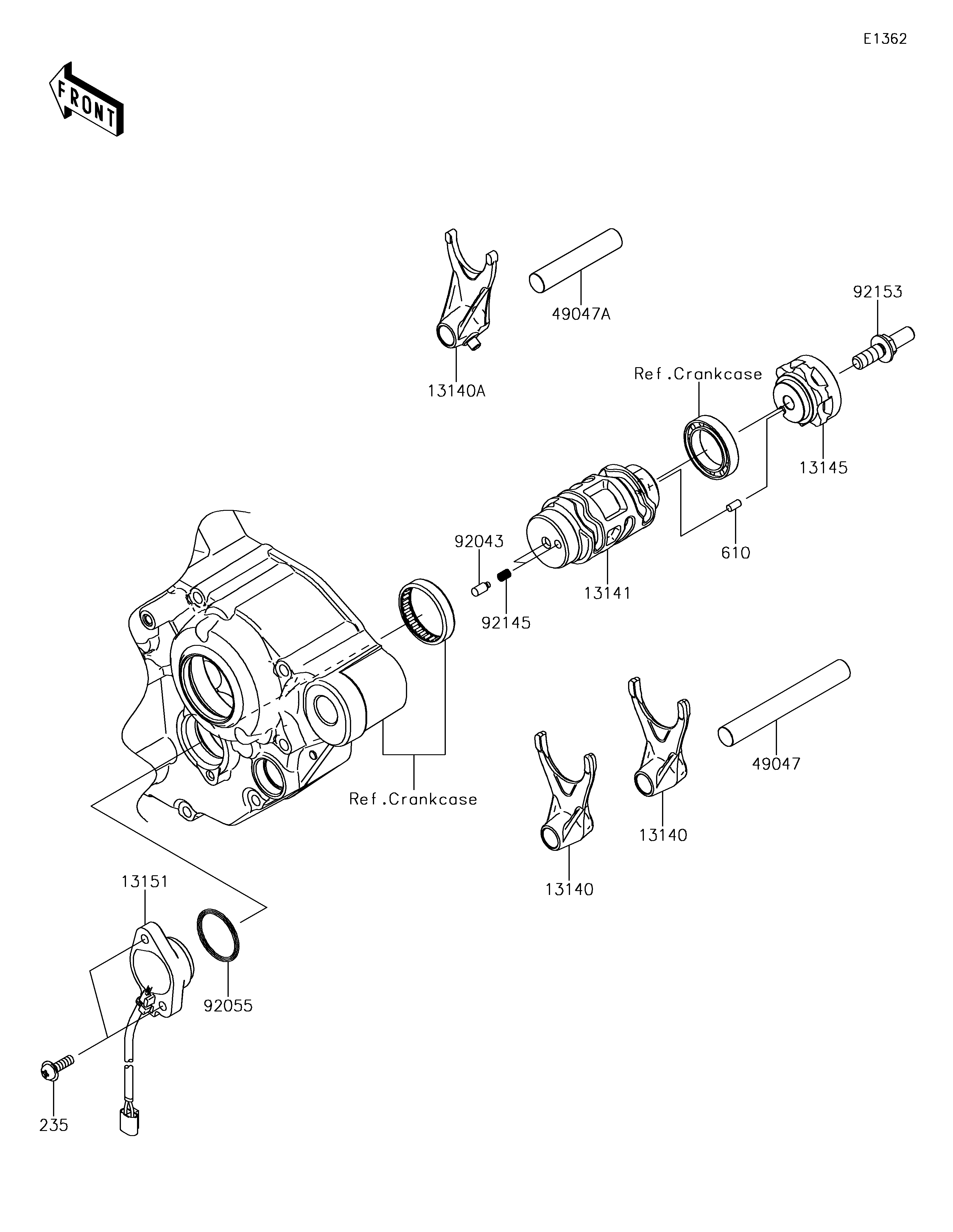 Gear Change Drum/Shift Fork(s)