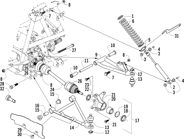 FRONT SUSPENSION ASSEMBLY (VIN Ending in 225000 and Up)