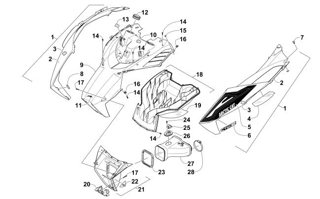 HOOD AND AIR INTAKE ASSEMBLY