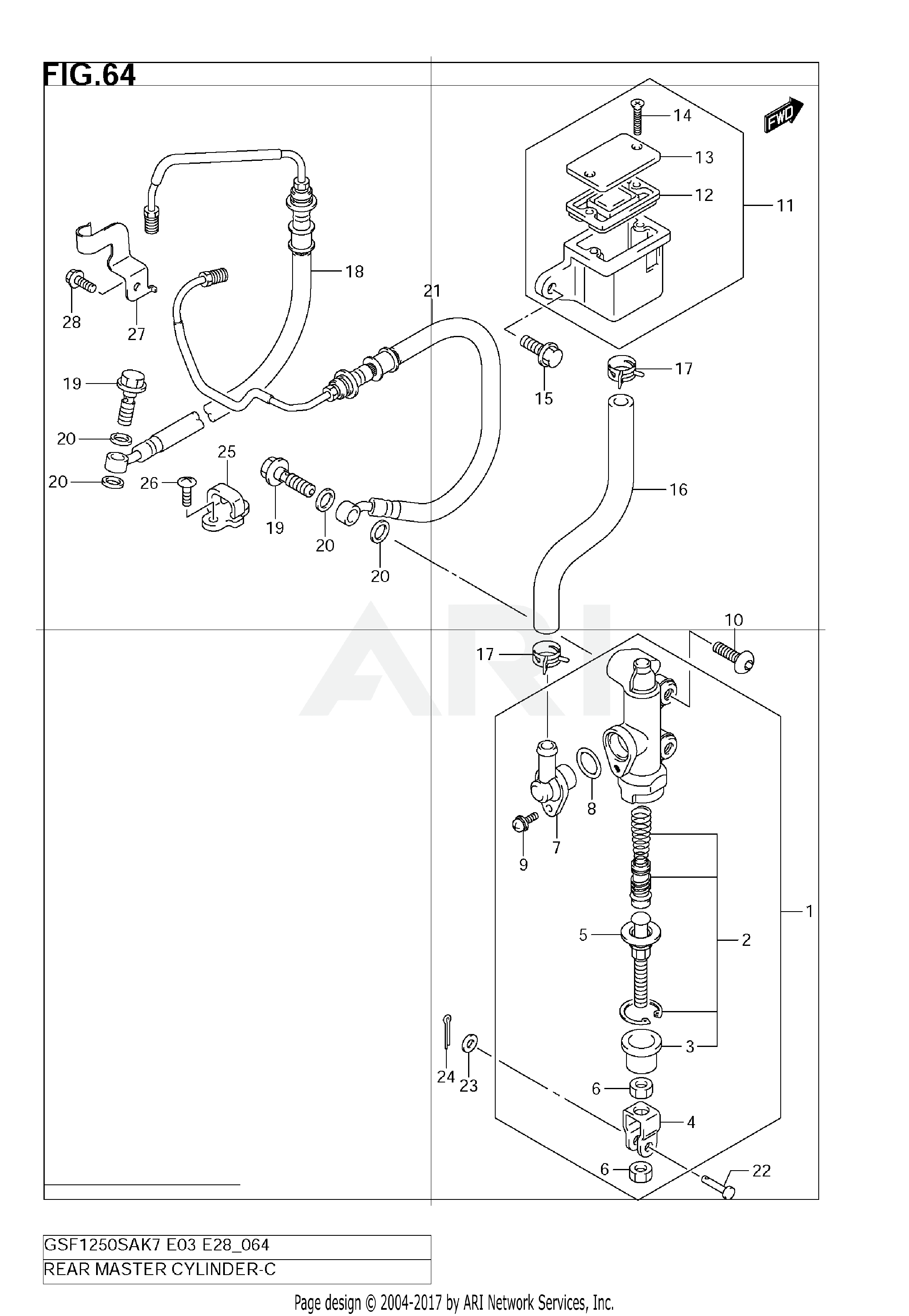 REAR MASTER CYLINDER (GSF1250SAK7/SAK8/SAK9)