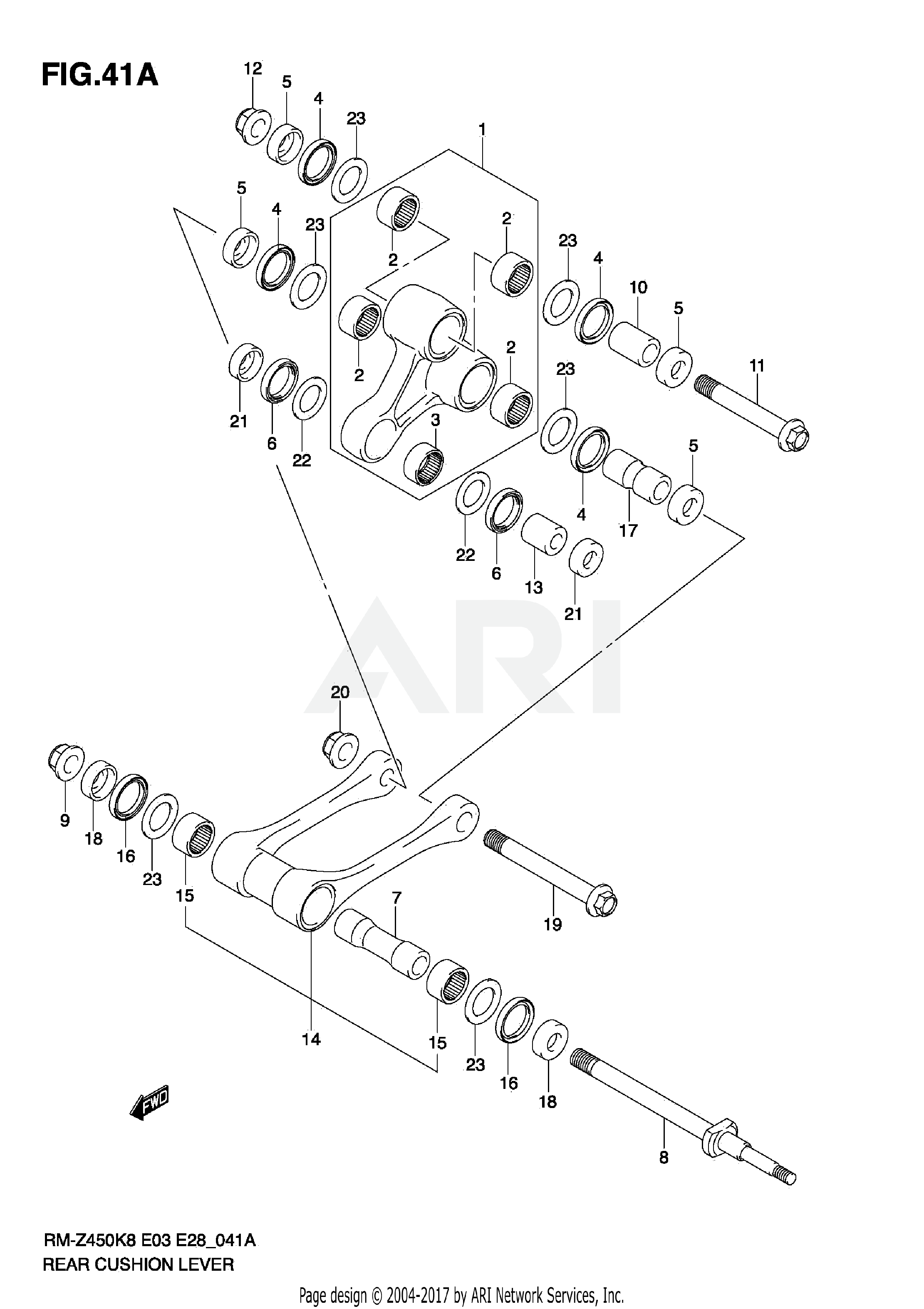 REAR CUSHION LEVER (RM-Z450 L0/L1)