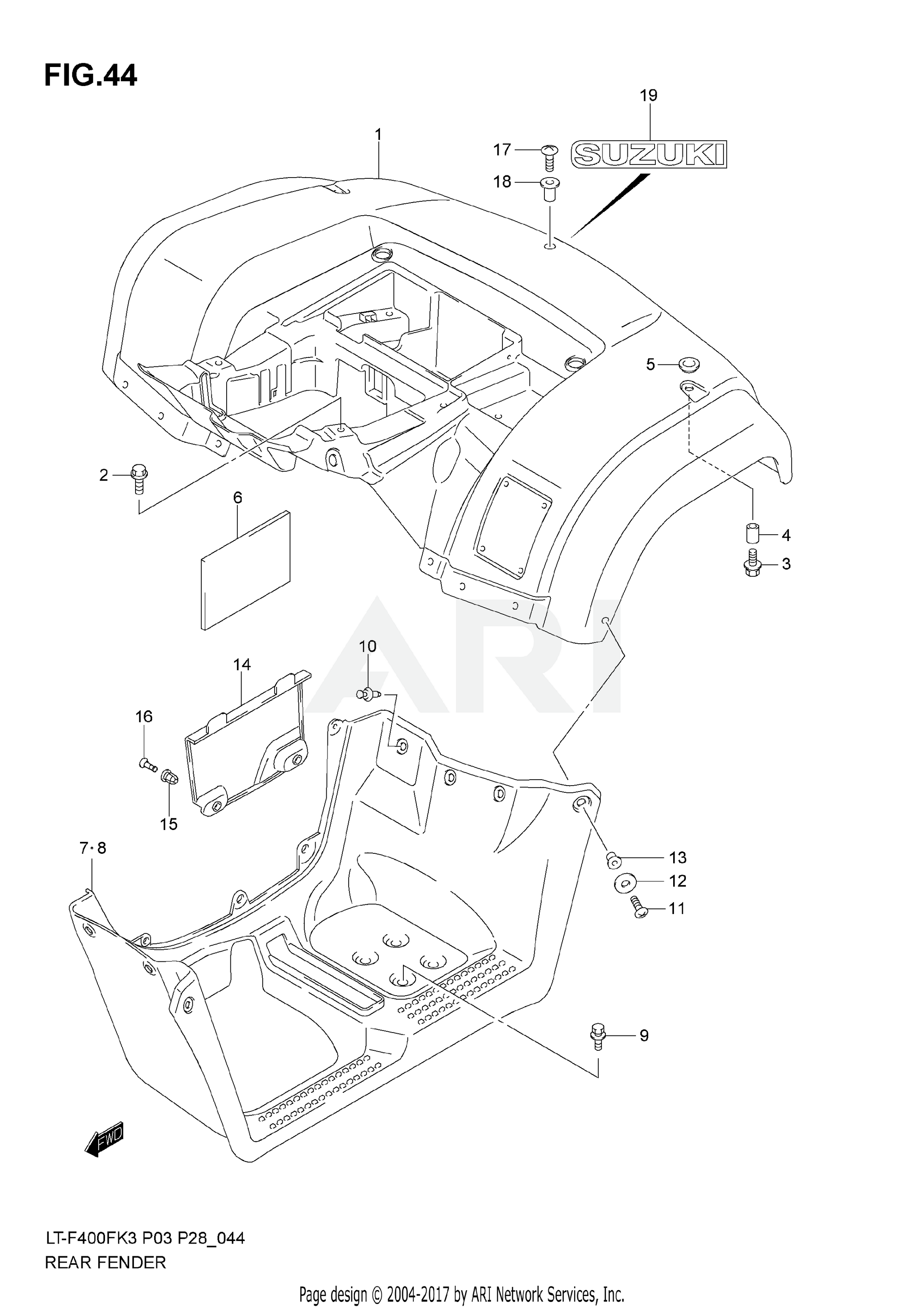 REAR FENDER (MODEL K3)