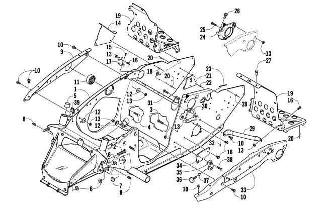 FRONT FRAME AND FOOTREST ASSEMBLY