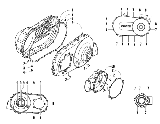 CLUTCH SIDE ENGINE COVERS