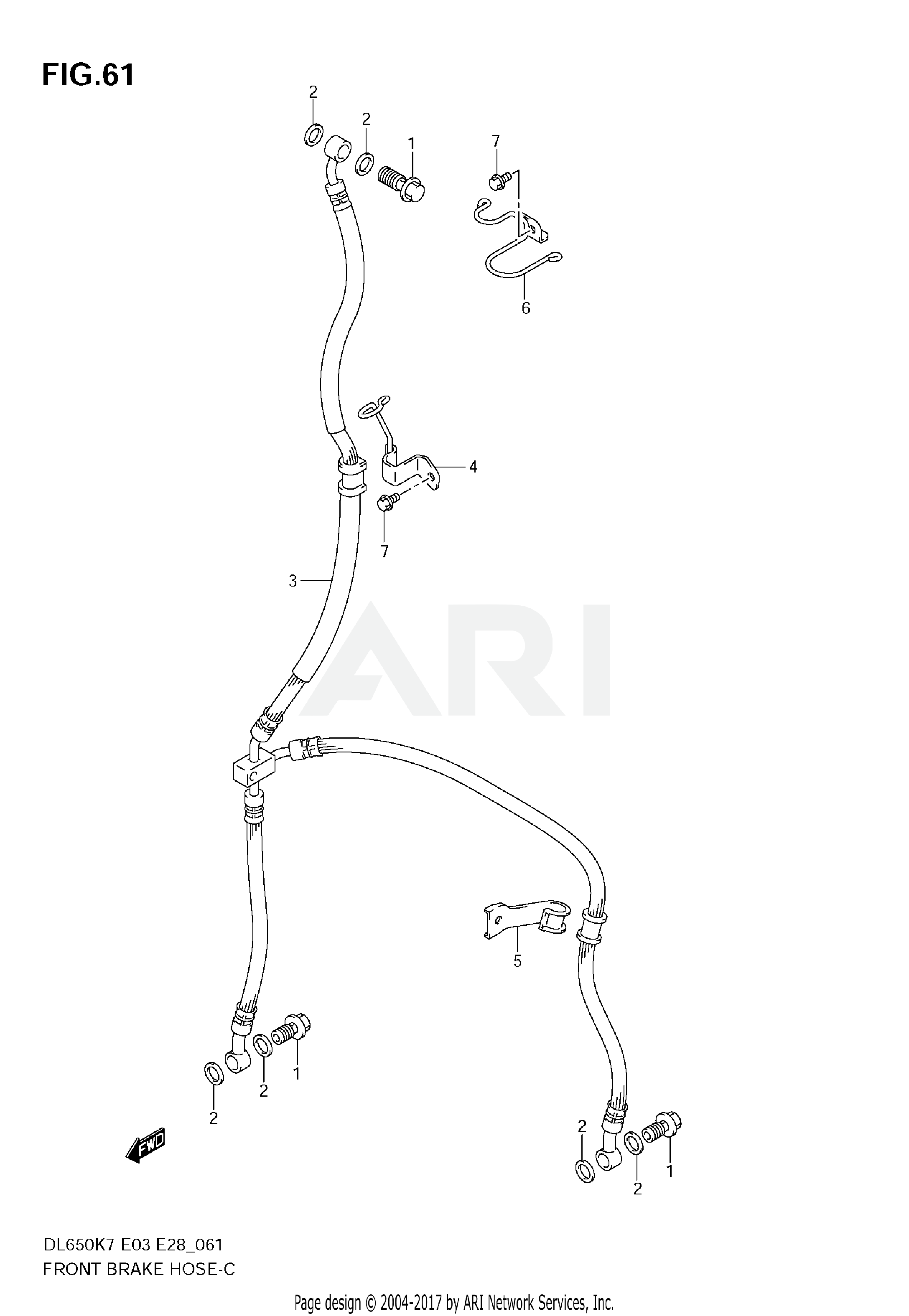 FRONT BRAKE HOSE (DL650K7/K8/K9)