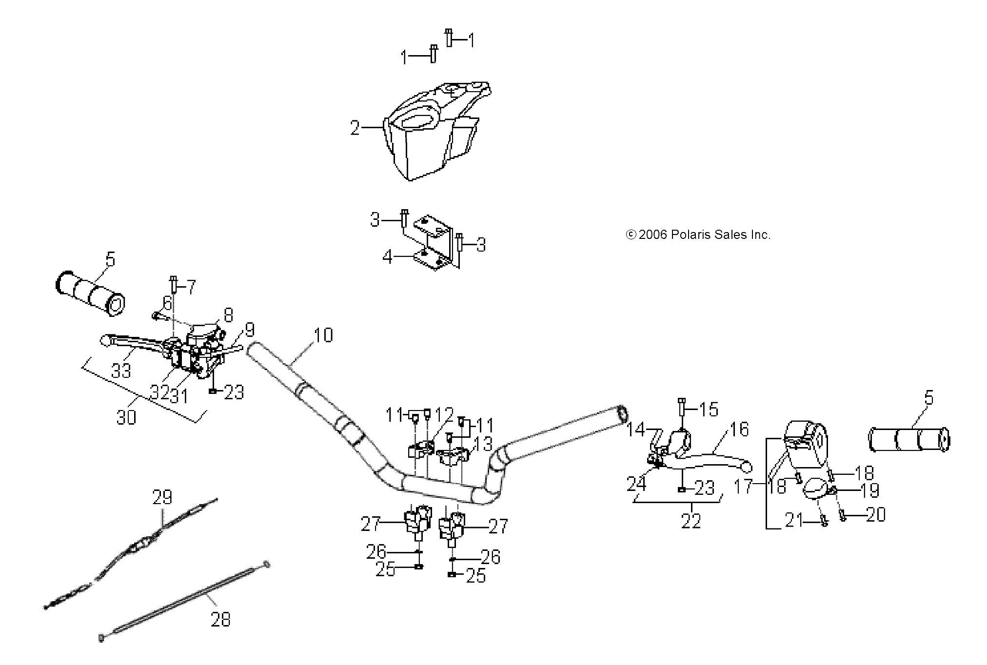 STEERING, HANDLEBAR - A14KA05AD/AF (49ATVHANDLEBAR07PRED50)