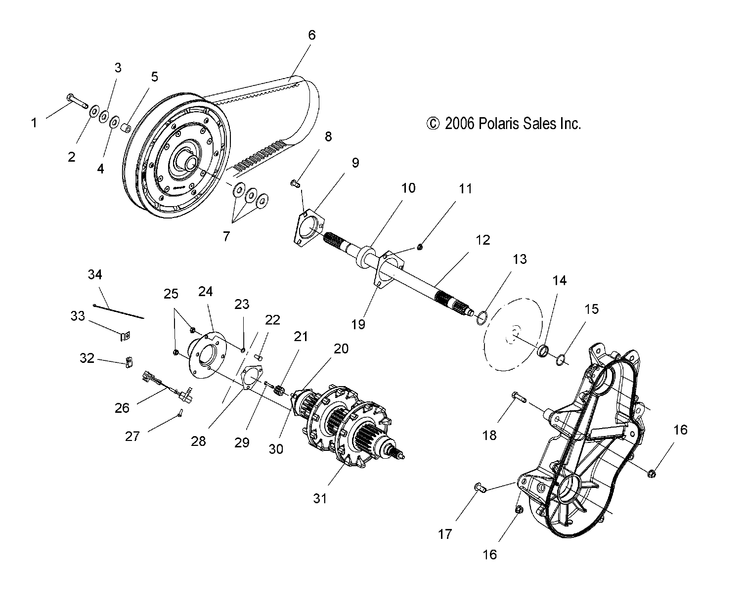 DRIVE TRAIN, DRIVE SHAFT and JACKSHAFT - S08PB8ES/EE (49SNOWDRIVETRAINCLEAN)