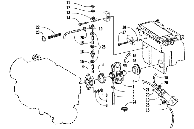 CARBURETOR AND FUEL PUMP ASSEMBLY