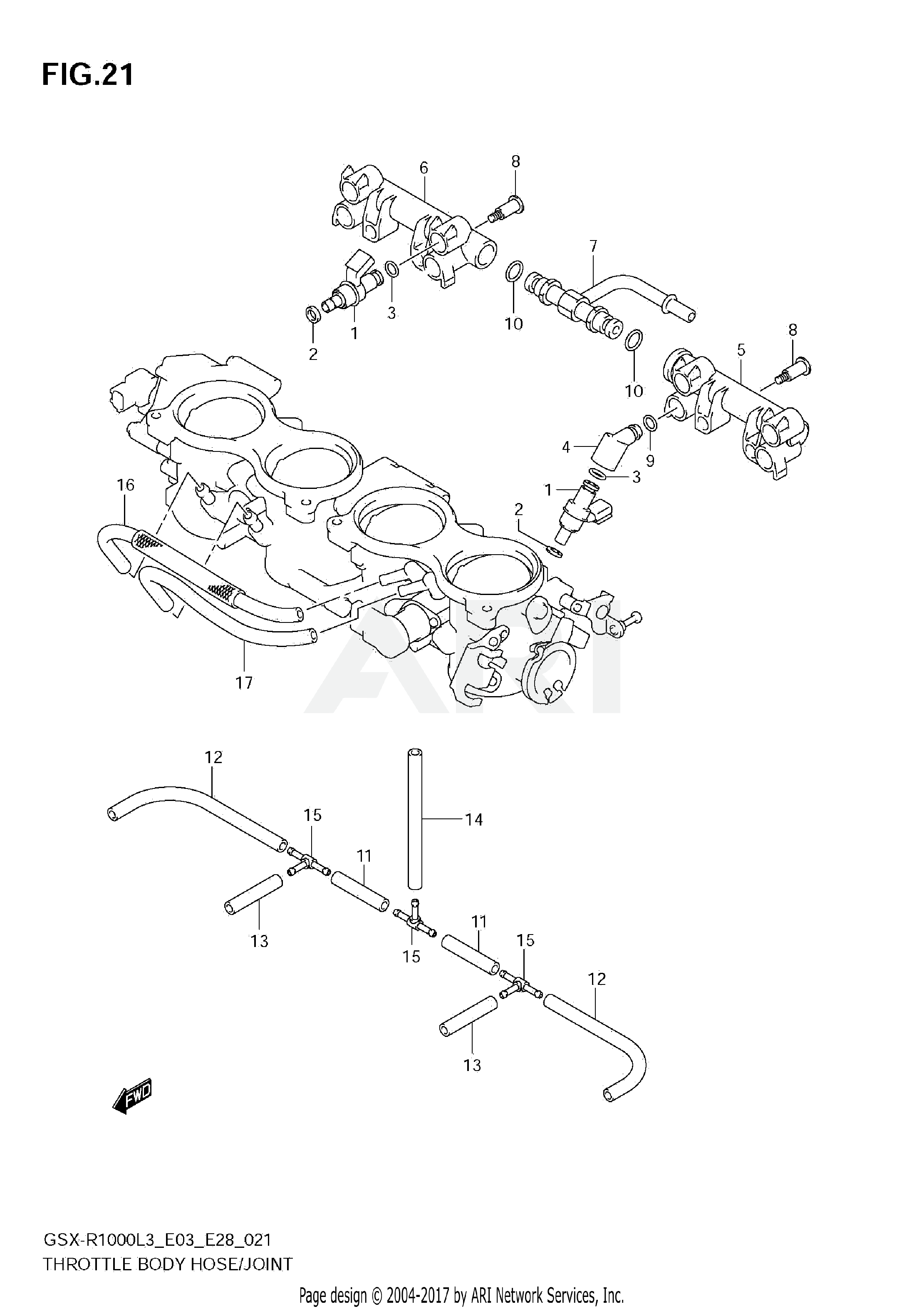 THROTTLE BODY HOSE/JOINT (GSX-R1000ZL3 E03)