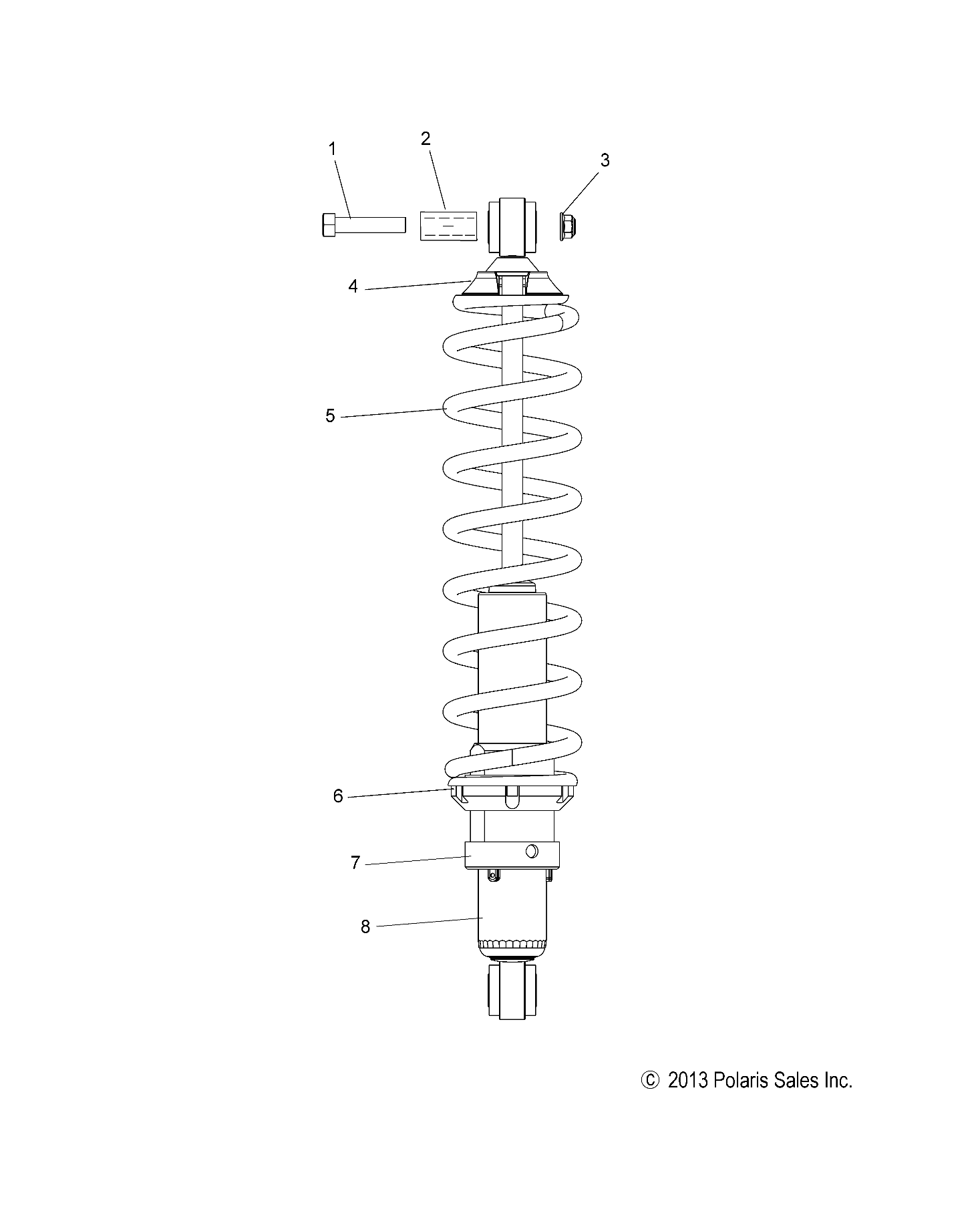 SUSPENSION, SHOCK, REAR TRACK (7043994) - S15CS5BSL/BEL (49SNOWSHOCKREAR7043994)