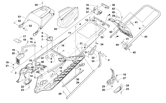 TUNNEL, REAR BUMPER, AND SNOWFLAP ASSEMBLY