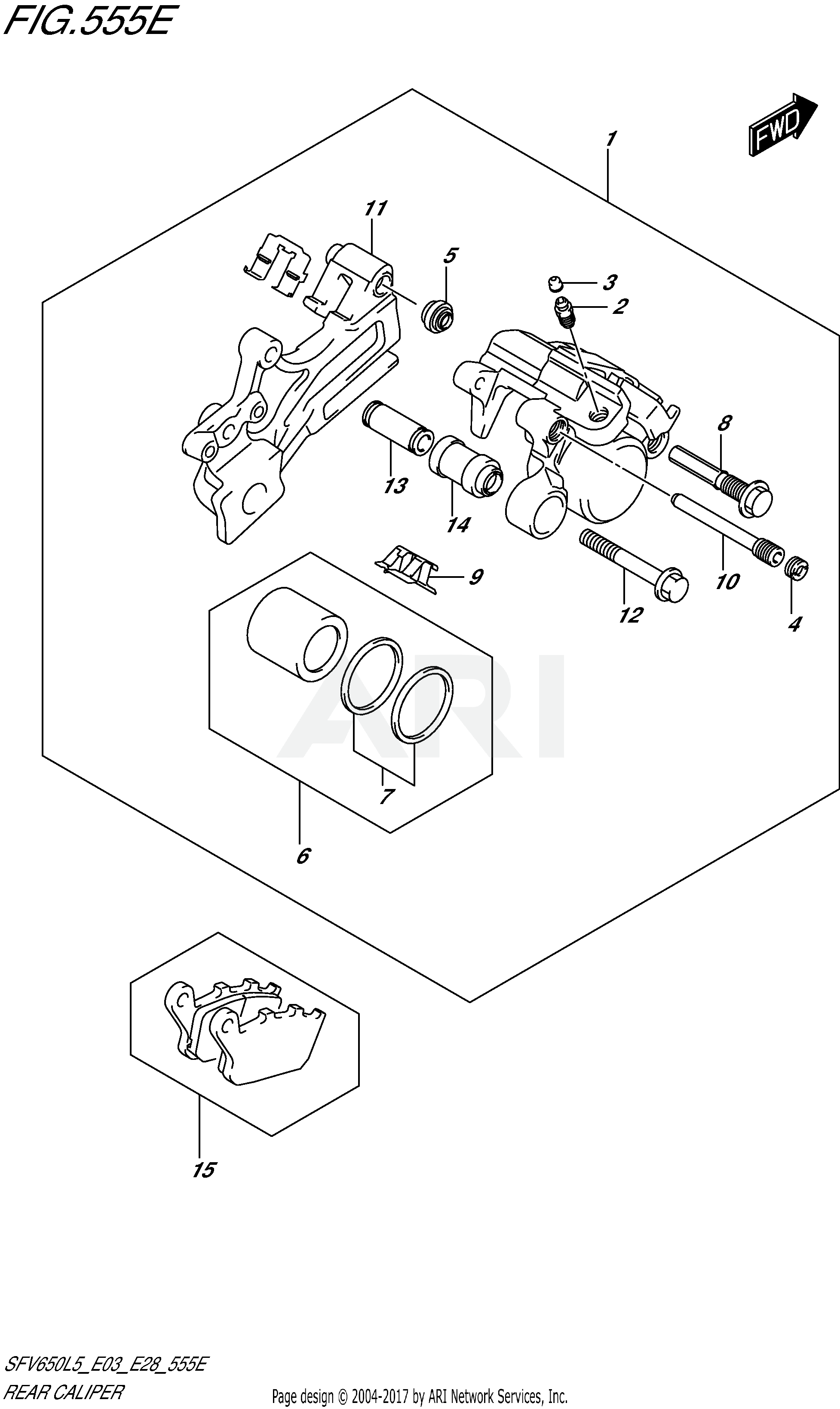 REAR CALIPER (SFV650AL5 E33)