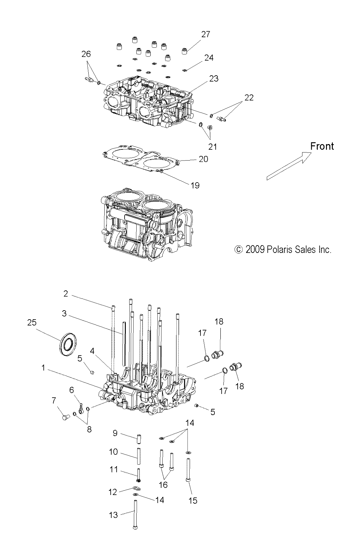 ENGINE, CYLINDER and CRANKCASE - S12PT7FSL (49SNOWCYLINDER10FSTTRG)