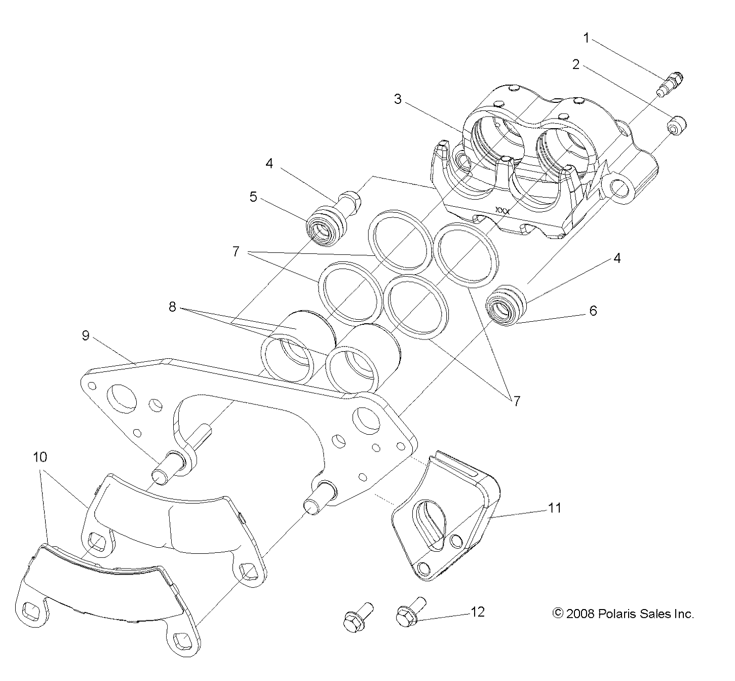 BRAKES, FRONT CALIPER - R13XT9EAL (49RGRCALIPER095004X4)