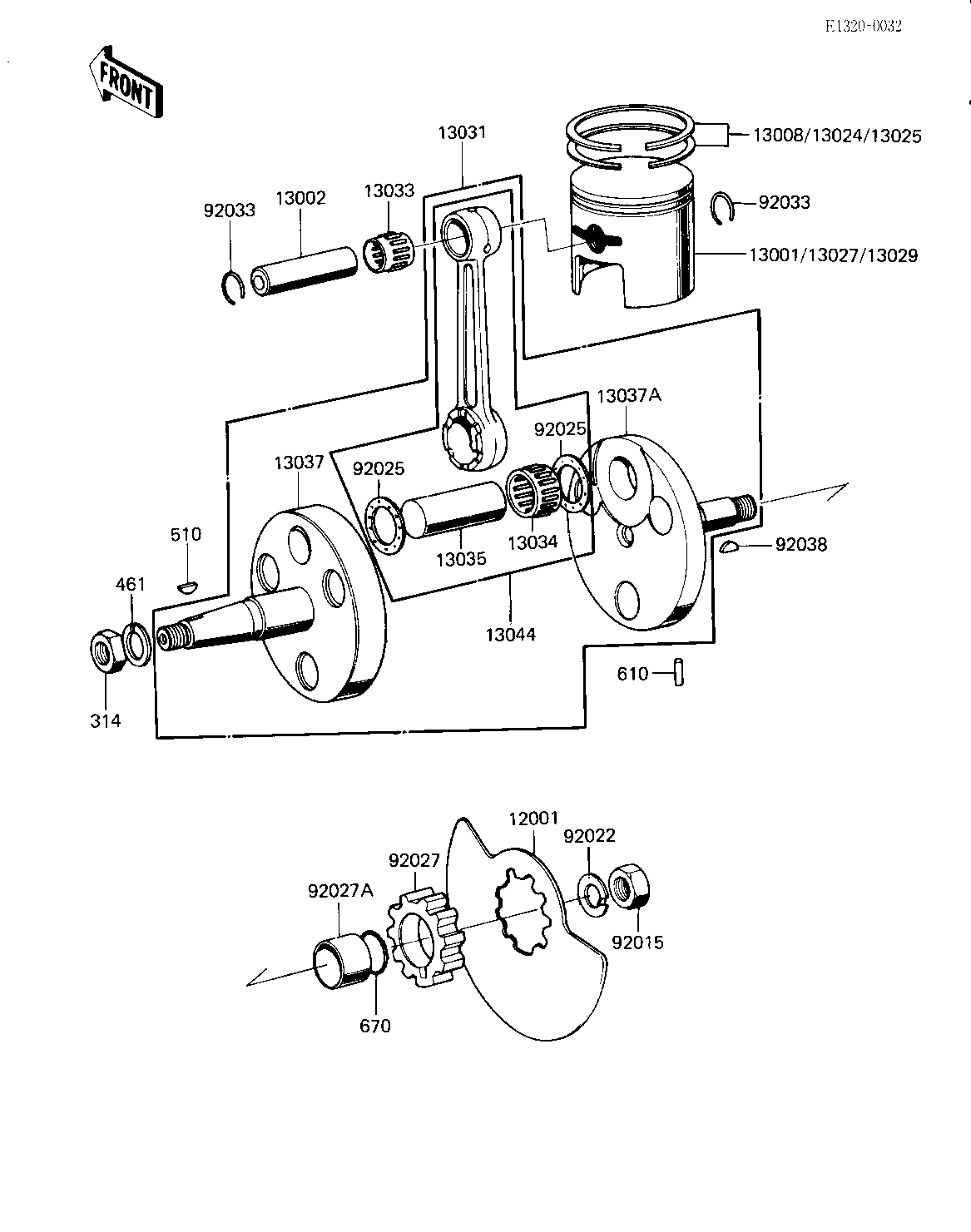 CRANKSHAFT/PISTON/ROTARY VALVE