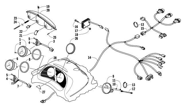 HEADLIGHT, INSTRUMENTS, AND WIRING ASSEMBLIES