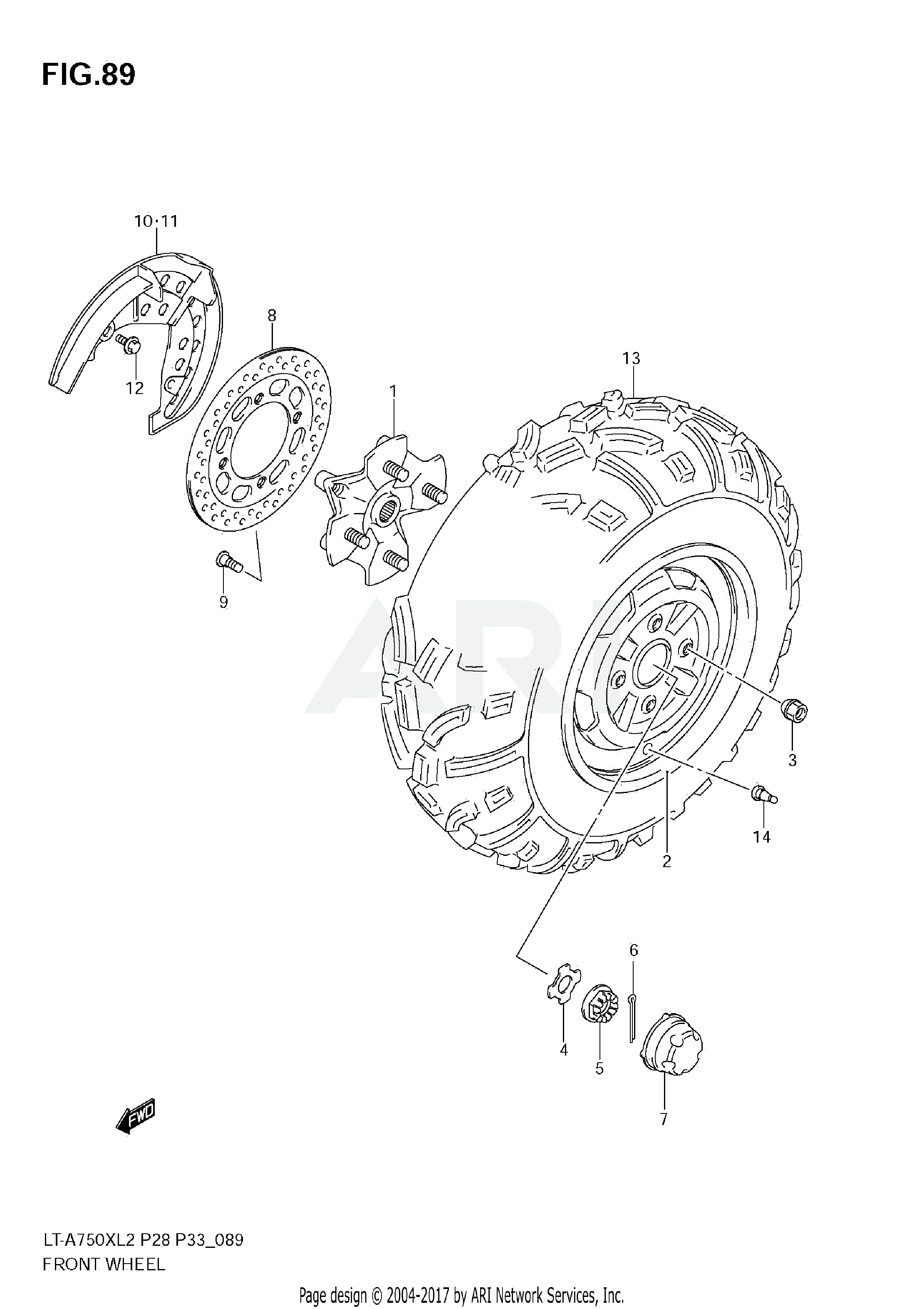 FRONT WHEEL (LT-A750X L2 E28)