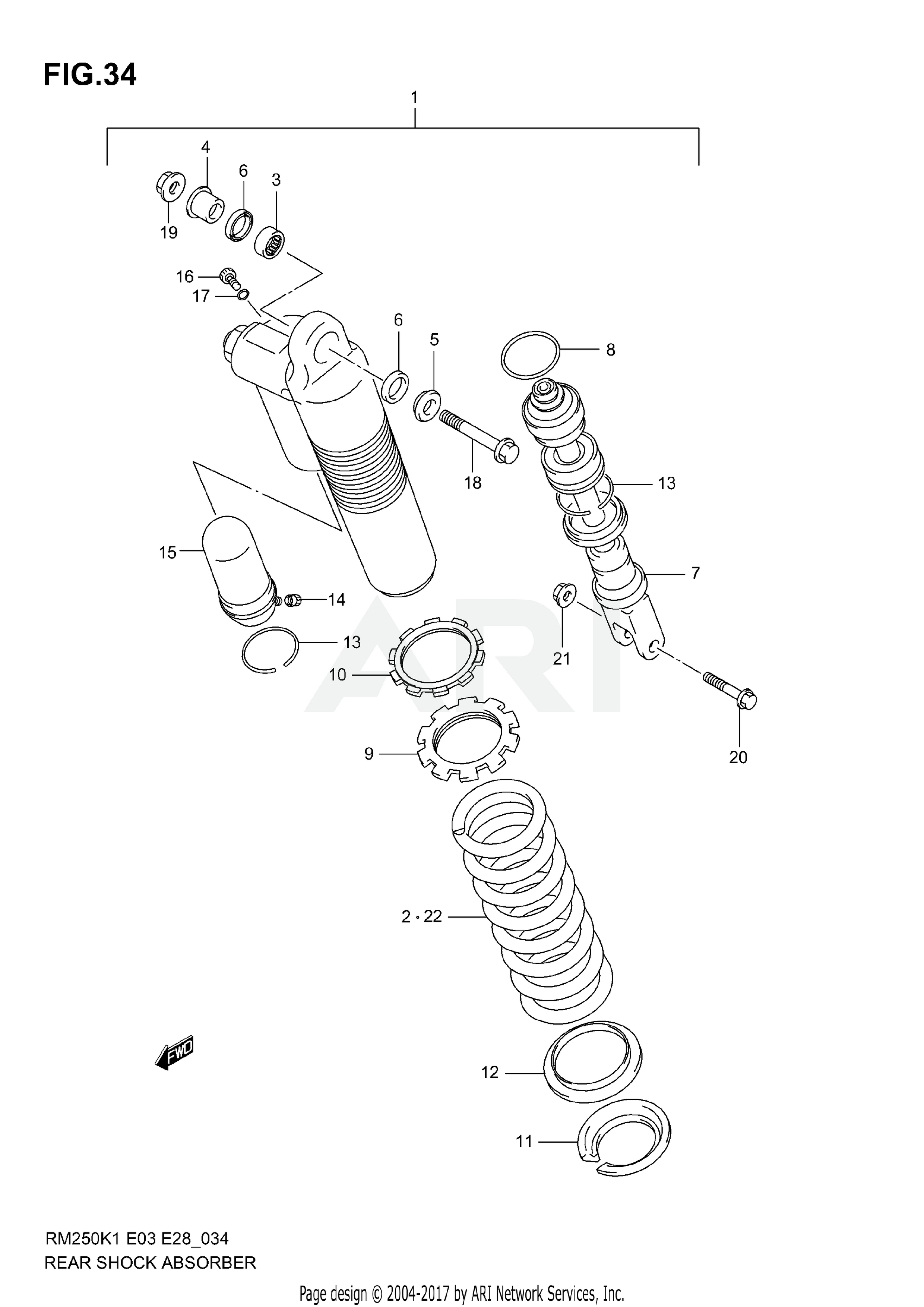 REAR SHOCK ABSORBER (MODEL K1/K2/K3)