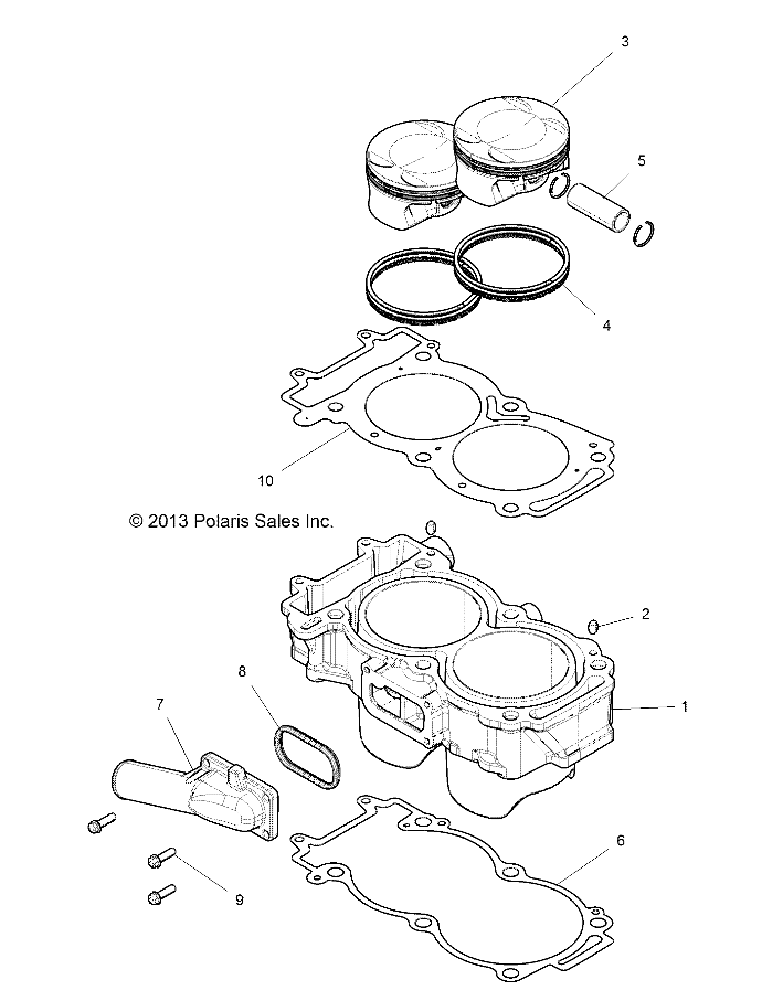 ENGINE, CYLINDER AND PISTON - Z18VDE99NK (49RGRCYLINDER14RZR1000)