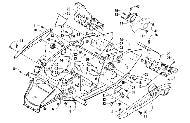 FRONT FRAME AND FOOTREST ASSEMBLY